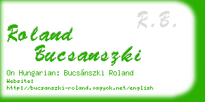 roland bucsanszki business card